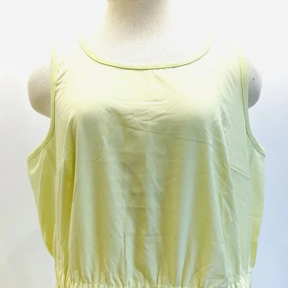 NWT TEK GEAR Women Sleeveless Pullover Round Neck Drawstring Green Dress Large - Picture 2 of 11